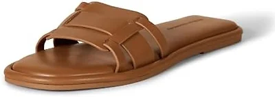Amazon Essentials Women's Woven Padded Slide Sandal, Brown, 11