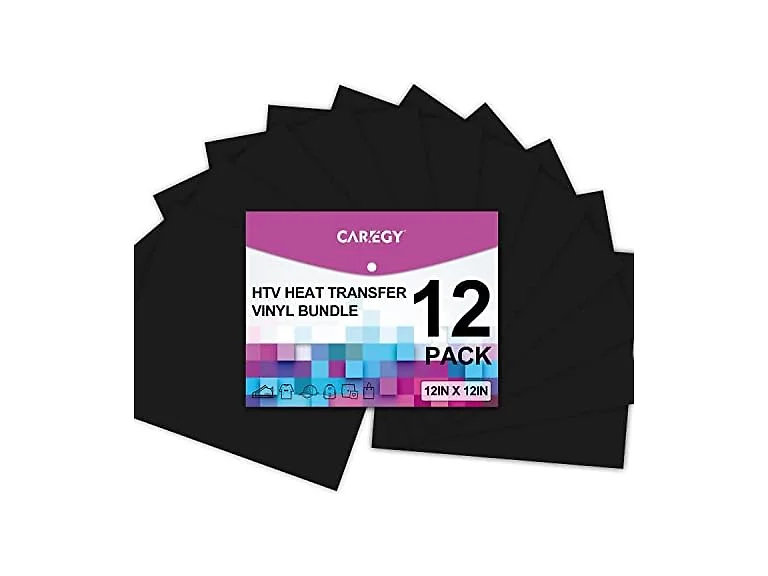 CAREGY Heat Transfer Vinyl HTV for Sheets Black