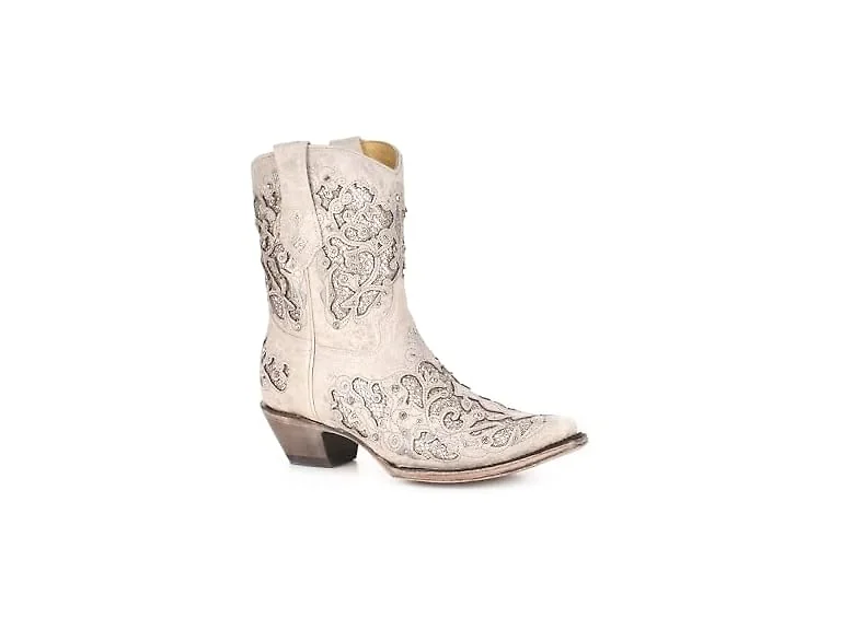 Corral Western Wedding White Booties