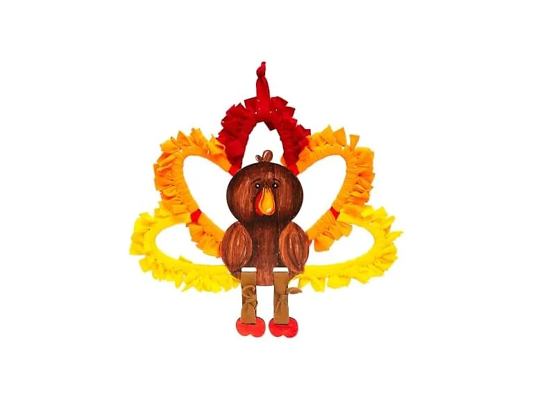 Fun Express Fleece Tied Turkey Wreath Craft Kit - Makes 3