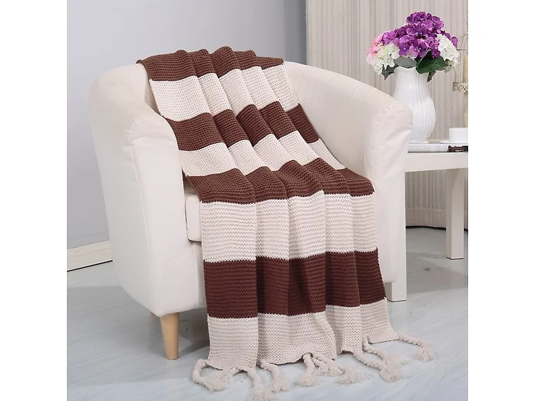 Luxury Home Vintage Stripe Throw Blanket