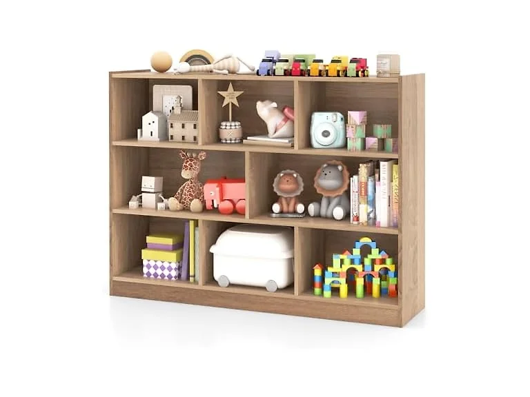 HOMGX Kids Montessori Shelf, 8-Cube Wooden Organizer