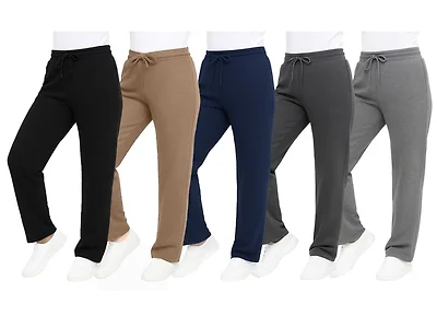 3Pk Womens Heayweight Fleece-Lined Sweatpants