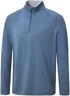 Frevontica Men's Quarter Zip Mock Neck Golf Pullover Moisture Wicking Top