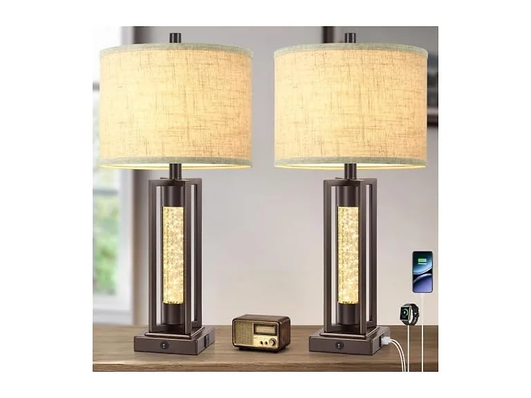 26’’ Vintage Table Lamps, Set of 2