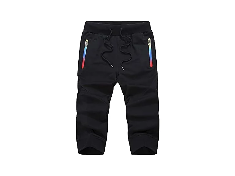 Flygo Men (XL) Capris Jogger Pants Fitness Shorts