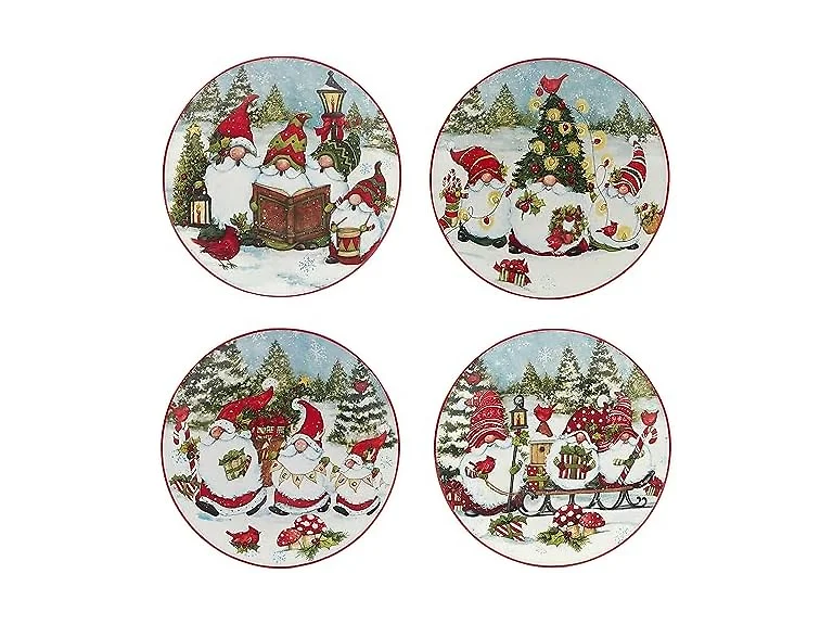 Christmas Gnomes 9" Salad/Dessert Plates