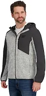 Reebok Mens Full Zip Hooded Sweater Fleece Jacket, Grey, M