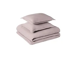 Amazon Basics Brushed Microfiber Comforter Set, Extra Soft with Natural Texture, 3-Piece, Queen/Full, Purple