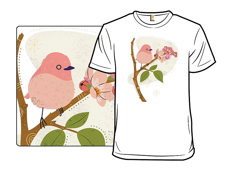Pink Feather and Delicate Blossoms