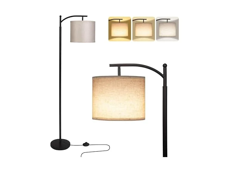 62" Curved Floor Lamp w/Foot Switch