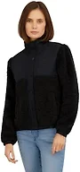 Billabong Ladies Full Zip Sherpa Mixed Nylon Jacket, Black, L