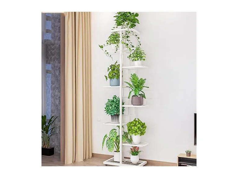 Takywep Metal Plant Stand 8 Tiers White