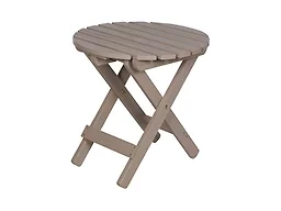Shine Company 4118GS Round Wooden Folding Side Table Gray