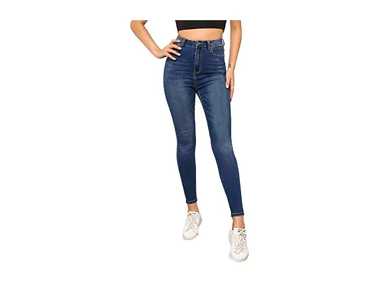 SweatyRocks Women (L) Casual Button High Jeans