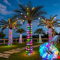 Honche Solar Rope Light 33FT 100L IP65 Weatherproof Outdoor LED Copper Fairy String Tube Lights for Party Garden Porch Yard Home Wedding Vacation Daily Holiday Decoration Lighting