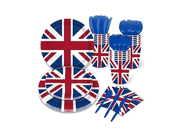 141 PCS British Flag Party Supplies