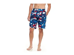 Kanu Surf Men's Mirage Swim Trunks, Camo Flag Red/White/Blue, Medium