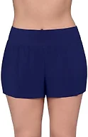 Aqua Green Women's High Waist Beach Swim Short Bottom, Twilight, Medium