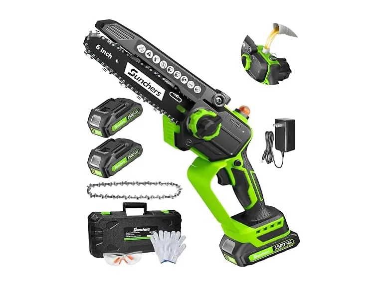 Sunchers Mini Electric Chainsaw Cordless, 6 Inch