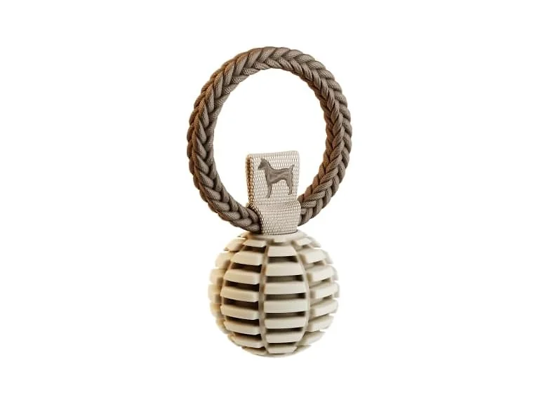 NOAH & PAW Luxury Dog Toy, TPU- Tug Ball, Beige