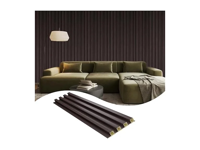 WPC Acoustic Slat Wall Paneling, 8-Pack