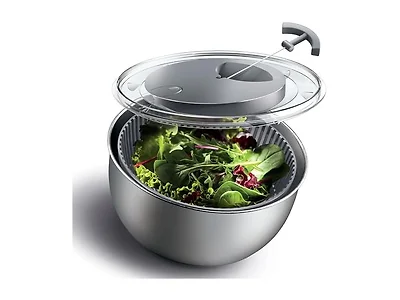 COOK WITH COLOR Stainless Steel Salad Spinner - 5 Q
