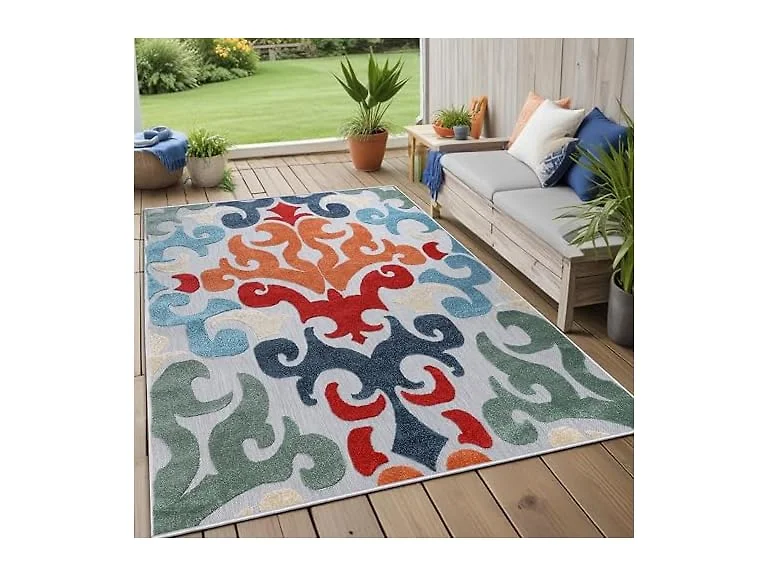Superior Aldaine Indoor Outdoor Rug 8'x10' Vintage Damask