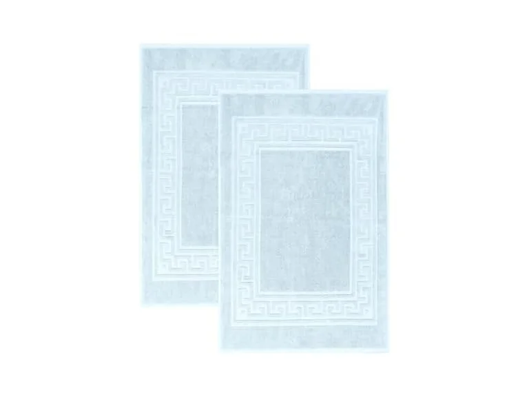 Superior Heavyweight Cotton Bath Mats, Set of 2, 22" x 35", Light Blue