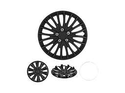 Cobra-Tek CBK-HP140-15-KS 4PC Hubcaps Black Silver Supre