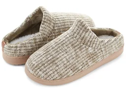 Floopi FLOOPI-403-OLV-S Small Womens Fuzzy Ribbed Knit Clog Slipper Olive