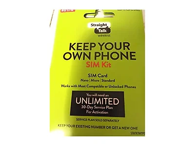  Straight talk phone SIM card byop new