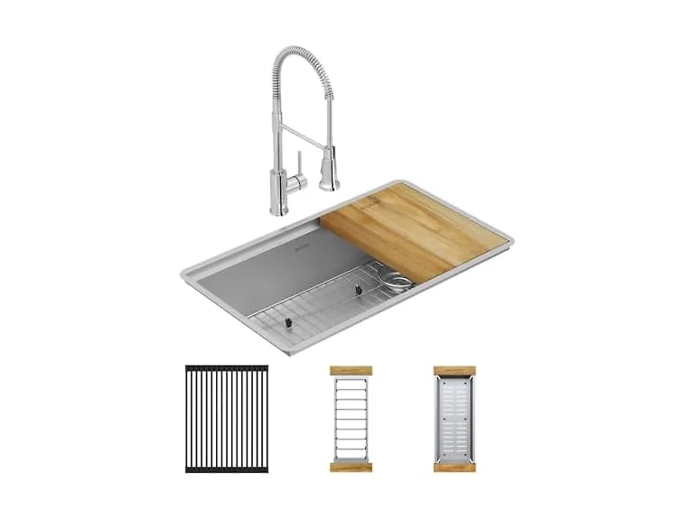 Elkay Crosstown 18 Gauge Workstation SS Sink & Faucet Kit