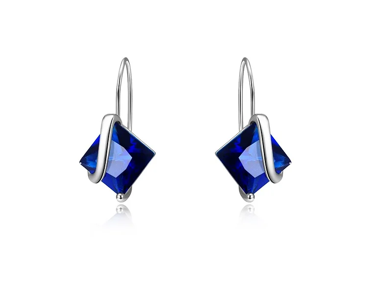 925 Sterling Silver Sapphire Earrings