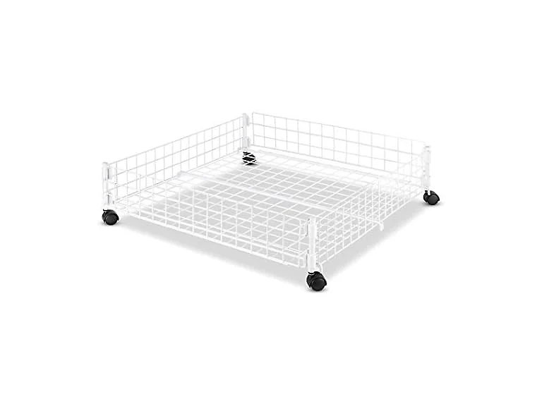 Whitmor Rolling White Wire Underbed Cart