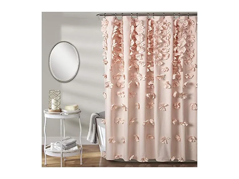 Lush Decor Riley Shower Curtain, 72" W x 72" L Blush