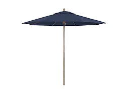 9ft Rd Faux Wood Metal Patio Umbrella, Push Open Pin Stop