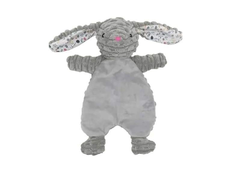 Linzy Plush Gray Bunny Dog Toy, Soft Squeaky