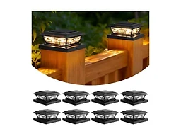 Brightever B0FRN6HR2Q Solar Post Cap Lights 8p Black