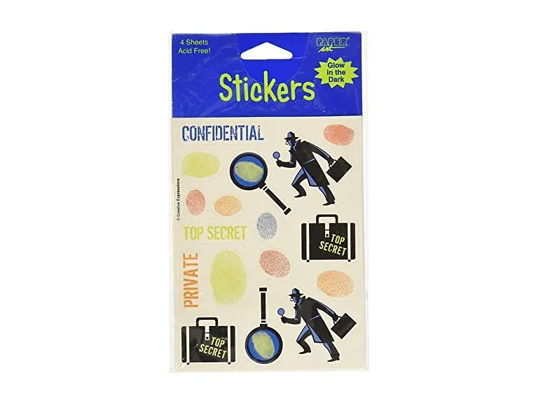 "Glow In The Dark Stickers, 4 Sheets"