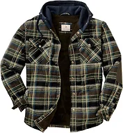 Legendary Whitetails Mens Hooded Plaid Flannel Berber Lined Shirt Jacket