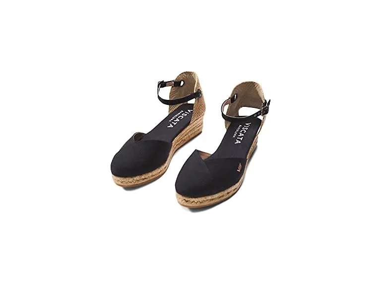 VISCATA Pubol Espadrille Wedges Black