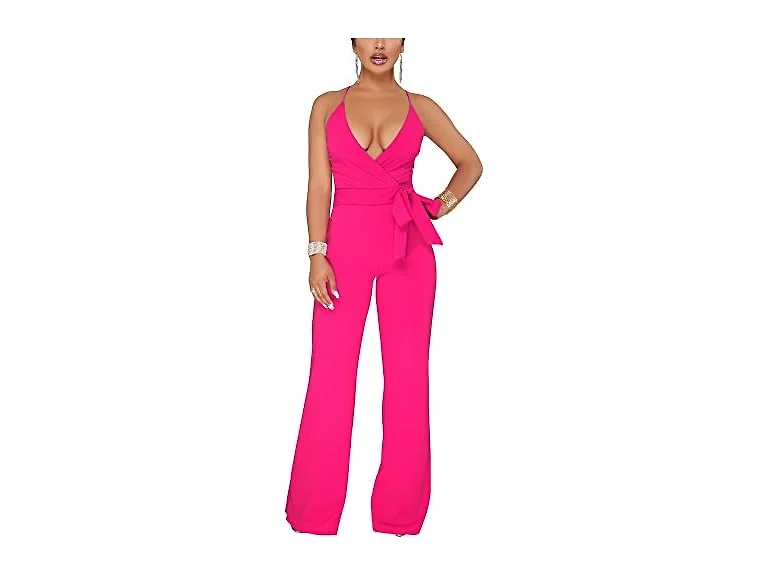 Aro Lora Women Sexy V Neck Sleeveless Long Romper