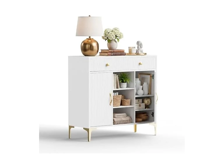 OBEKANN White Sideboard Buffet 39.4"