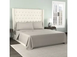 Kathy Ireland 300 Thread Count Organic Cotton Percale Sheet Set, King - Linen