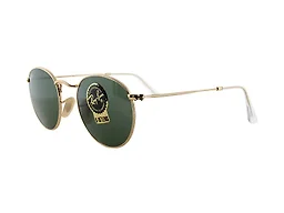 Ray-Ban RB3447 001 50 50-21-145 Ray-Ban RB3447 Round Metal Round Sunglasses Arista/G-15 Green