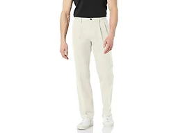 Amazon Essentials Men's Classic-Fit Wrinkle-Resistant Pleated Chino Pant, Stone, 40W x 32L