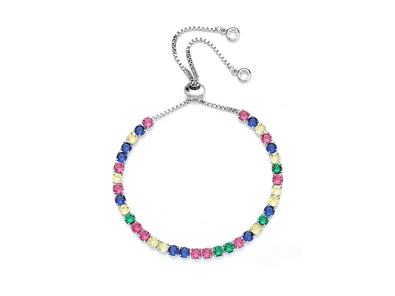 White Gold Adjustable Tennis Bracelet