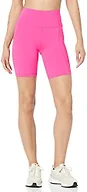 Amazon Essentials Women's High Waisted Active Sculpt Moisture-Wicking Biker Shorts with Pockets, Neon Pink, Small