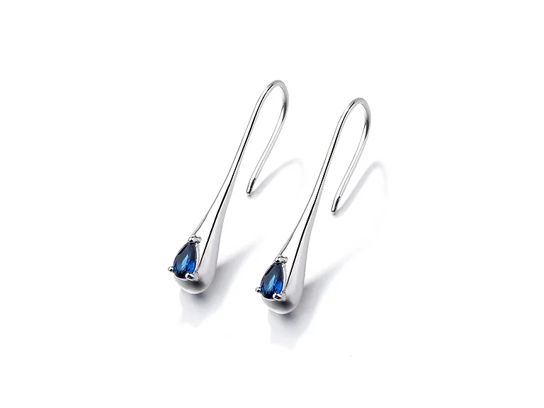 Sterling Silver Sapphire Drop Earrings